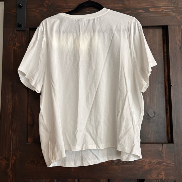 a new day x Target White Short Sleeve Top Bow Silver Rhinestone Beaded Neckline - Picture 2 of 9